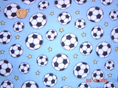 Soccer on Blue Fabric